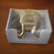 NEW NIB Vintage 1990s IKEA Lyster Bright Brass Double Robe Coat Hat Hook