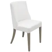 DA Ophelia White Fabric Upholstered Timber Leg Dining Chair