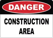 OSHA DANGER: CONSTRUCTION AREA| Laminated Vinyl Decal Sticker Label