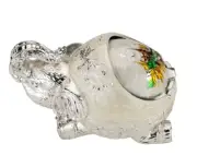 Jawise TRD1711EM Tin Jewelry Box, Elephant Box With White Enamel, 6.25"×4"×3.5"
