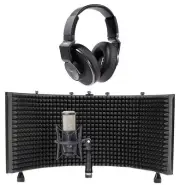 AKG P420 Studio Condenser Recording Microphone+Headphones+Isolation Shield