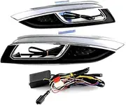 LED DRL Daytime Running Light Front Fog Lamps with Turn Signal Assembly Accessories Compatible With Kia forte K3 Cerato 2013 2014 2015