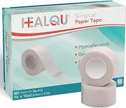 HEALQU Medical Adhesive Paper Tape for Wound Care, Surgical Tubing, First Aid Supplies and Labeling Packages - 1”x10 Yards Box of 12 Rolls - Conformable Breathable Microporous White Tape