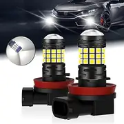 NHHEO H11/H8/H16 LED Light Bulbs H9 6500K Xenon White 42SMD 3030 Chips Fog Lamps/DRL, 360-degree Super Bright Plug-N-Play Halogen Replacement(2Pcs)
