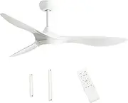 Alston White Ceiling Fan with Light 3 Changeable Light Colors Dimmable LED and 3 Adjustable Wind Speed with Remote Control Fit for 10-20 Square Meters