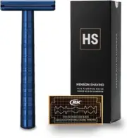 HENSON SHAVING AL13 Shaver MILD STEEL BLUE W/ 5 spare blades Entry model New