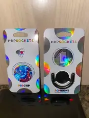 New Popsocket Pop Grip Aurora Swirl W/Swappable Top & Popsocket Black Pop Mount