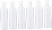 minkissy 6pcs Shampoo Dispenser Leak Toiletries Spray Bottle Cleaning Clear Water Bottle Water Spray Empty Refillable Massage Oil Bottle Reusable Pump Shampoos Lid White