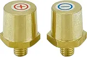 M8 Thread Male Brass Battery Terminal Charging Posts, Ampper M8 Battery Post Adapter (+/-) for Extension, Pack of 2