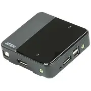 Aten CS782DP 2-Port USB DisplayPort/Audio KVM Switch 4096x2160 60 Hz 1/8" 3.5mm
