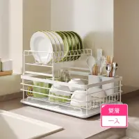 在飛比找momo購物網優惠-【Dagebeno荷生活】廚房檯面式防鏽瀝水置物架 流理台碗