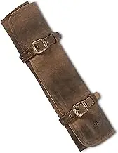 Leather Knife Bag for Chefs - Real Leather Chef's Knife Roll Large - Knife Bag Chef's Knife Lockable Cooking Bag Sam