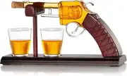 Gun Whiskey Decanter Set With 2 Glasses Gifts for Men Birthday Father's Day