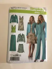 Simplicity Pattern 4273 Dress Top Pants Skirt Jacket Sizes 16 to 24 Uncut Easy