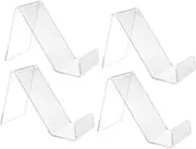 Uonlytech 4pcs Acrylic Mobile Phone Display Stand Retail Show Racks for Desk Easy to Use Modern Design for Home Office Shop School Library