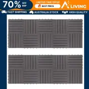 Decking Tiles 20 pcs Grey Wash 30x30 cm Solid Acacia Wood Outdoor Flooring 54432
