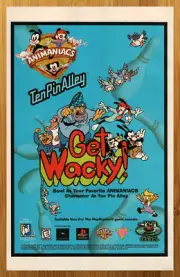 1998 Animaniacs: Ten Pin Alley PS1 Playstation 1 Print Ad/Poster Promo Art 90s