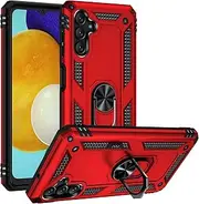 [Cavor] for Samsung Galaxy A13 5G Case (6.5") TPU Case PC Bumper 360° Rotation Ring Holder Kickstand Back Cover [Work with Magnetic Car Mount] Shockproof Protective Cover-Red