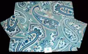 2 C HOME Fancy Paisley Floral Blue Tan Tones Soft Velour Bath Towels NWT DISC