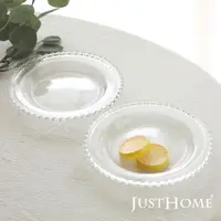 在飛比找momo購物網優惠-【Just Home】透亮珍珠歐式玻璃水果盤/糖果盤-8吋(
