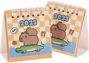 HAPINARY Desk Calendar Day Date Planner 2025 Yearly Mini Calendar Motif Flip Style for School Office and Home