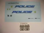 Cleveland OH Police 1/24 Water Slide Decal Set Fits Motormax Police SUV & Cars