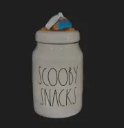 Rae Dunn Scooby Doo SCOOBY SNACKS Double Sided Ceramic Canister NEW! w/tags!