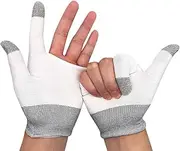 SIOPPKIK 1 Pair Mobile Game Finger Sleeve - Mobile Phone Gaming Finger Sleeves - Conductive Fibre Touchscreen Gloves - Breathable, Ultra Thin, Suitable for Android iOS Mobile Game