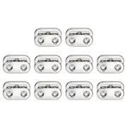 10Pcs Alloy Spring Cord Lock Ends Toggle for Shoelaces Bright Silver 22.2x15.2mm