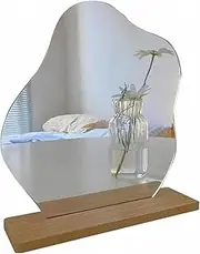 Allpdesky Aesthetic Room Decor Desk Mirror, Decorative Locker and Table Frameless Mirror, Cute Cloud-Shaped Asymmetrical Mirror