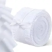 [Boao] 40 Pcs Jelly Fabric Strips Roll for Quilting White Black Cotton Collection Fabric Strips 2.5 Inch Solid Color Patchwork Rolls for Quilting Handmade DIY Craft Sewing(White, 2.5 x 44 Inch)