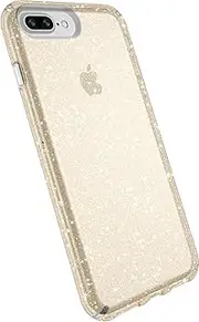 Speck 103123-5636 Products Presidio Clear + Glitter Case for iPhone 8 Plus (Also fits 7 Plus and 6S/6 Plus), Clear With Gold Glitter/Clear