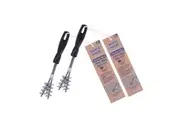 2x White Magic Mini 20cm Cleaning Barbecue Grill Brush Double Helix Cleaner BLK