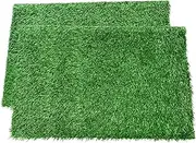LOOBANI Dog Grass Pee Pads, Artificial Turf Pet Grass Mat Replacement for Puppy Potty Trainer Indoor/Outdoor Use - Set of 2 (18"x28")