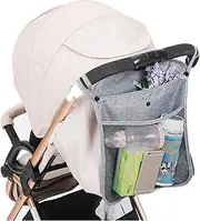 iLulala Universal Baby Stroller Organizer for Uppababy, Nuna, Britax, Doona Strollers, Stroller Mesh Bag, Adjustable Stroller Storage Caddy Accessories. (Grey)