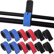 12Pcs Fishing Rods Belt Stretchy Straps, Fishing Pole Wrap Belt, Elastic Fishing Pole Carrier Rod Ties Secure Rods Belt, Convenient Rod Tackle Ties Cable Holders for Casting Spinning Fly Rods