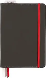 C.R. Gibson Black Leatherette Dot Grid Notebook Journal, 6'' W x 8.5'' L, 240 Pages, Bulleting Log (MJ127-20191A)