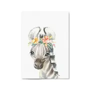 Cute Baby Zebra Nursery Animal Gift Wall Art
