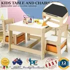 Oikiture Kids Table and Chairs Set Activity Play Study Desk Toys Storage Box NEW