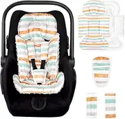 TANOFAR Car Seat Head Support Baby - Infant Car Seat Insert for Newborn Girls Boys - Soft Carseat Head Support for Infant - Newborn Carseat Insert for Car Seats, Strollers, Swings, Bouncer (Line)