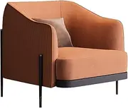 Sofa Chair Single Sofa Chair Living Room Simple Leisure Chair Leisure Sofa Hotel Restaurant Single Sofa Soft Comfortable Chair Living Room Chair (Color : Orange) Wood, Velvet