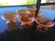 BNIB Retro Tupperware Orange Dessert Cups / Bowls Set Of 6