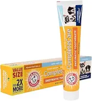 Arm & Hammer Complete Care Enzymatic Puppy Toothpaste Value Size | 6.2 oz Peanut Butter Flavor | 2X More Toothpaste | Baking Soda Formula for Fresh Breath & Tartar Control