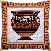 Tapestry Pillow Cover DIY kit "Hellas" Needlepoint kit Printed canvas