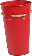 CIMAXIC Vintage Style Bucket for Home Pot Plant Iron Pail Rope Handle for Flower Shop