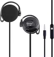 Shini Sn-360 Ear Hook Headsets 3.5Mm Wired Stereo Earphone Game Sports Headphone with Mic for Phone Headset Black