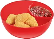 Snack and Dip Bowls - Anti Soaking Serving Bowl, Snack Chips and Dip Serving Tray | Stackable Plate with Dip Area, Cracker Bowls, Split Plates, Bread Dip Bowls for French Fries