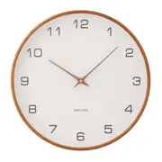 Karlsson Acento Wall Clock 40cm - White/Walnut