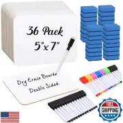 Affrolling 36 Sets Small Whiteboard Dry Erase Boards 5" x7'' Mini Double Side