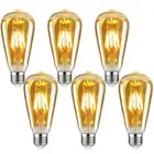 6x ST64 E27 Filament Light Bulbs LED Edison Vintage Decorative Industrial Light